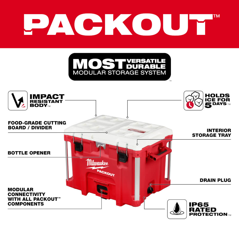 Milwaukee 48-22-8462 PACKOUT 40QT XL Cooler - 12