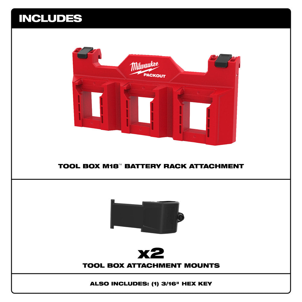 Milwaukee 48-22-8603 PACKOUT Tool Box M18 Battery Rack Attachment - 3