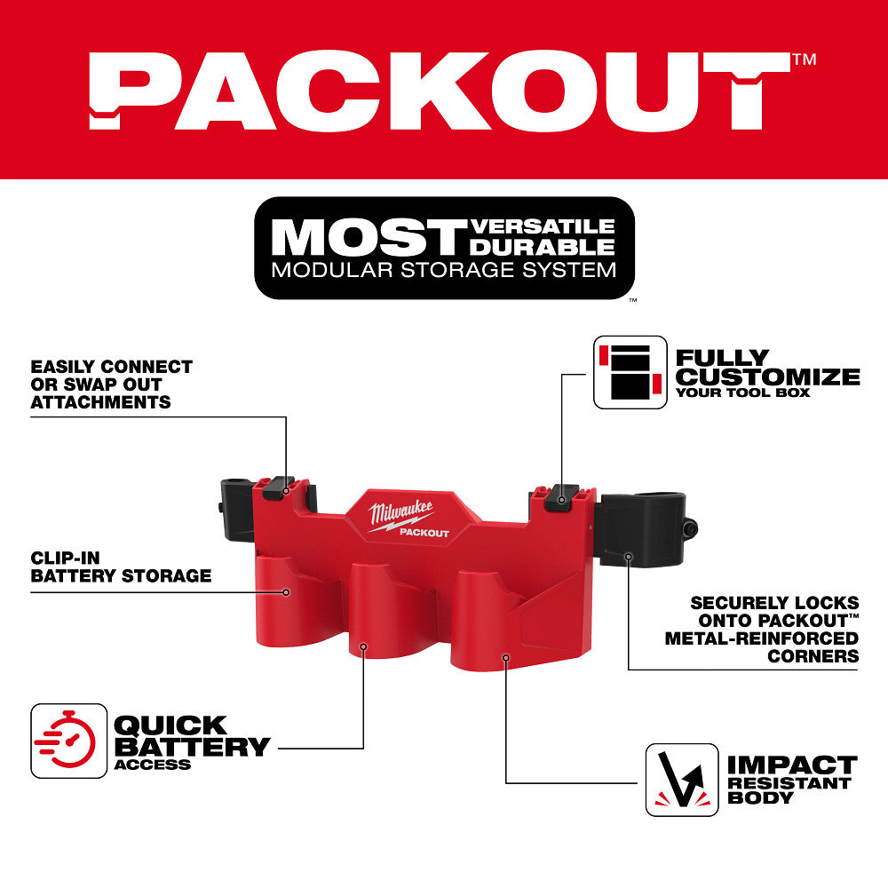 Milwaukee 48-22-8604 PACKOUT Tool Box M12 Battery Rack Attachment - 2