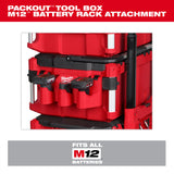 Milwaukee 48-22-8604 PACKOUT Tool Box M12 Battery Rack Attachment - 5