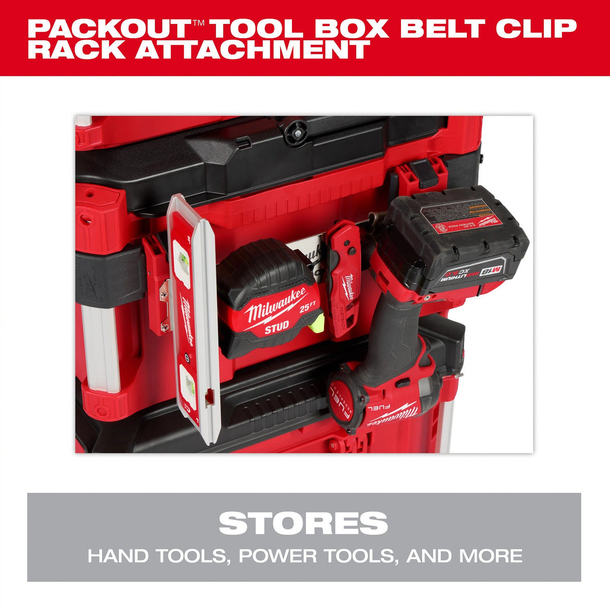 Milwaukee 48-22-8609 PACKOUT Tool Box Belt Clip Rack Attachment (1 Pack) - 2