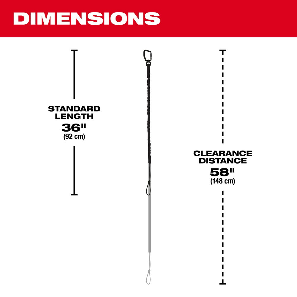 Milwaukee 48-22-8815 15 lb 36.3" Shock Absorbing and Locking Tool Lanyard - 3