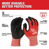 Milwaukee 48-22-8900E Cut Level 1 Nitrile Dipped Work Gloves, Small - 2