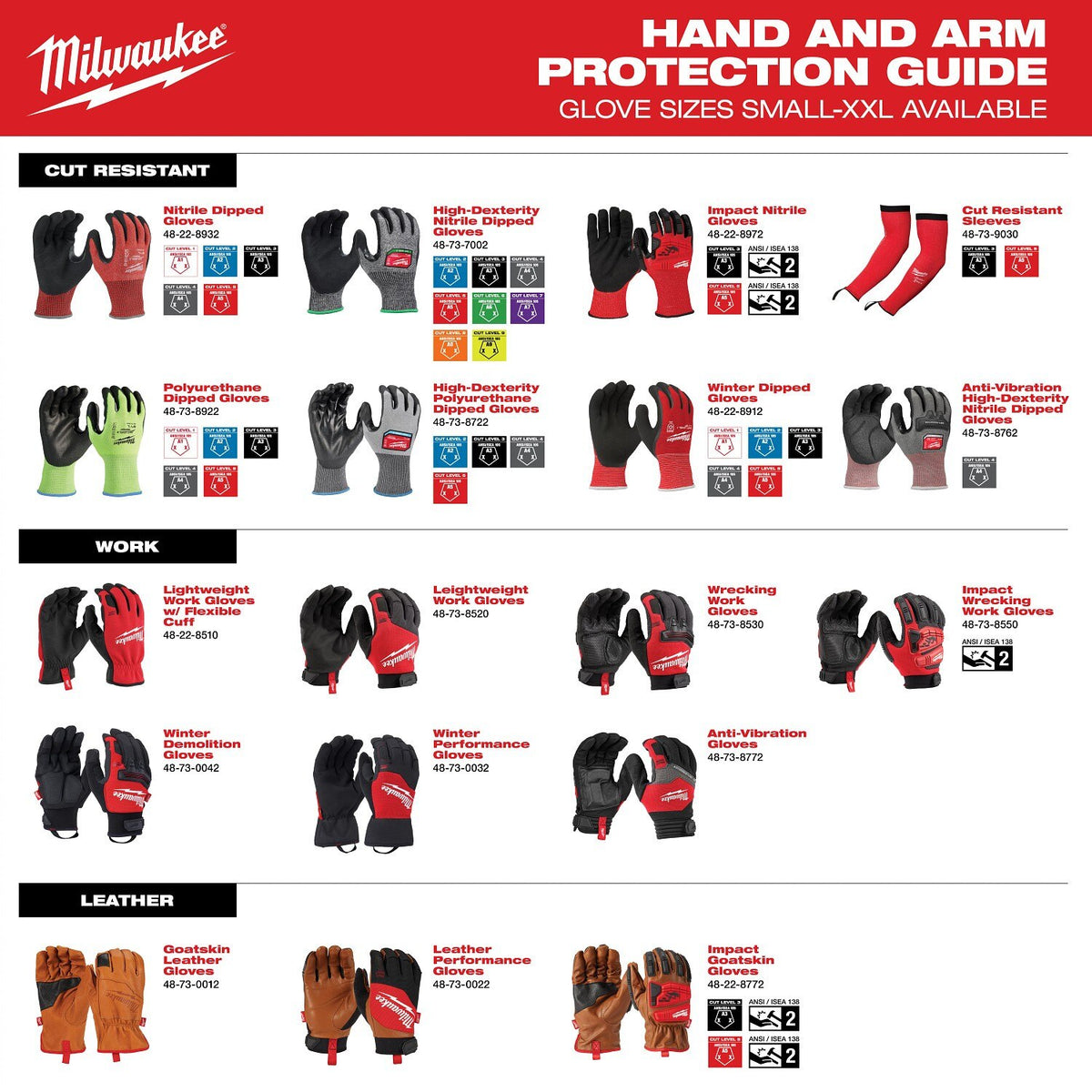 Milwaukee 48-22-8914E Cut Level 1 Winter Insulated Gloves - XXL (12 Pack) - 5