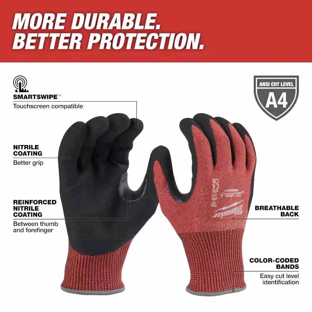 Milwaukee 48-22-8947 Cut Level 4 Nitrile Dipped Gloves - L - 2