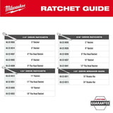 Milwaukee 48-22-9037 3/8 in. Drive 12 in. Ratchet with 90-Tooth Design and 4 Degree Arc Swing - 8