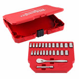 Milwaukee 48-22-9044 25pc 1/4" Drive Metric & SAE Ratchet and Socket Set with FOUR FLAT SIDES - 10