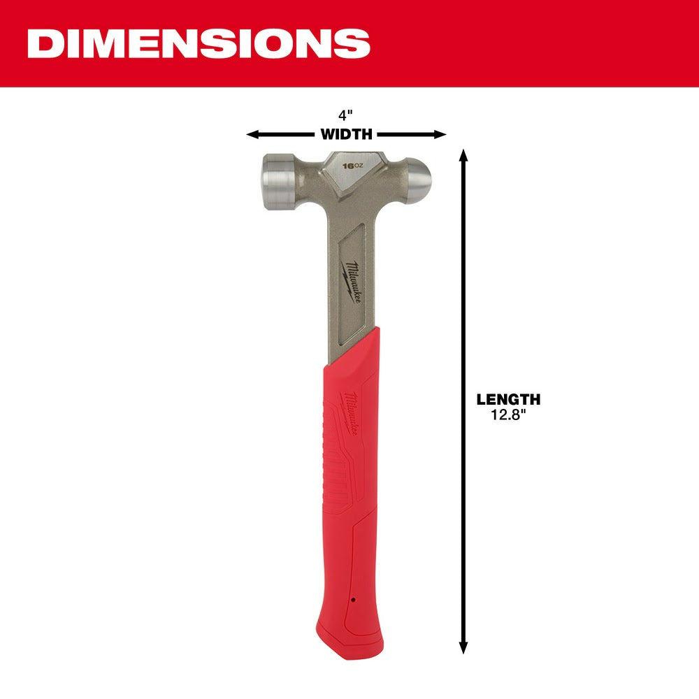 Milwaukee 48-22-9130 16oz Steel Ball Peen Hammer - 3