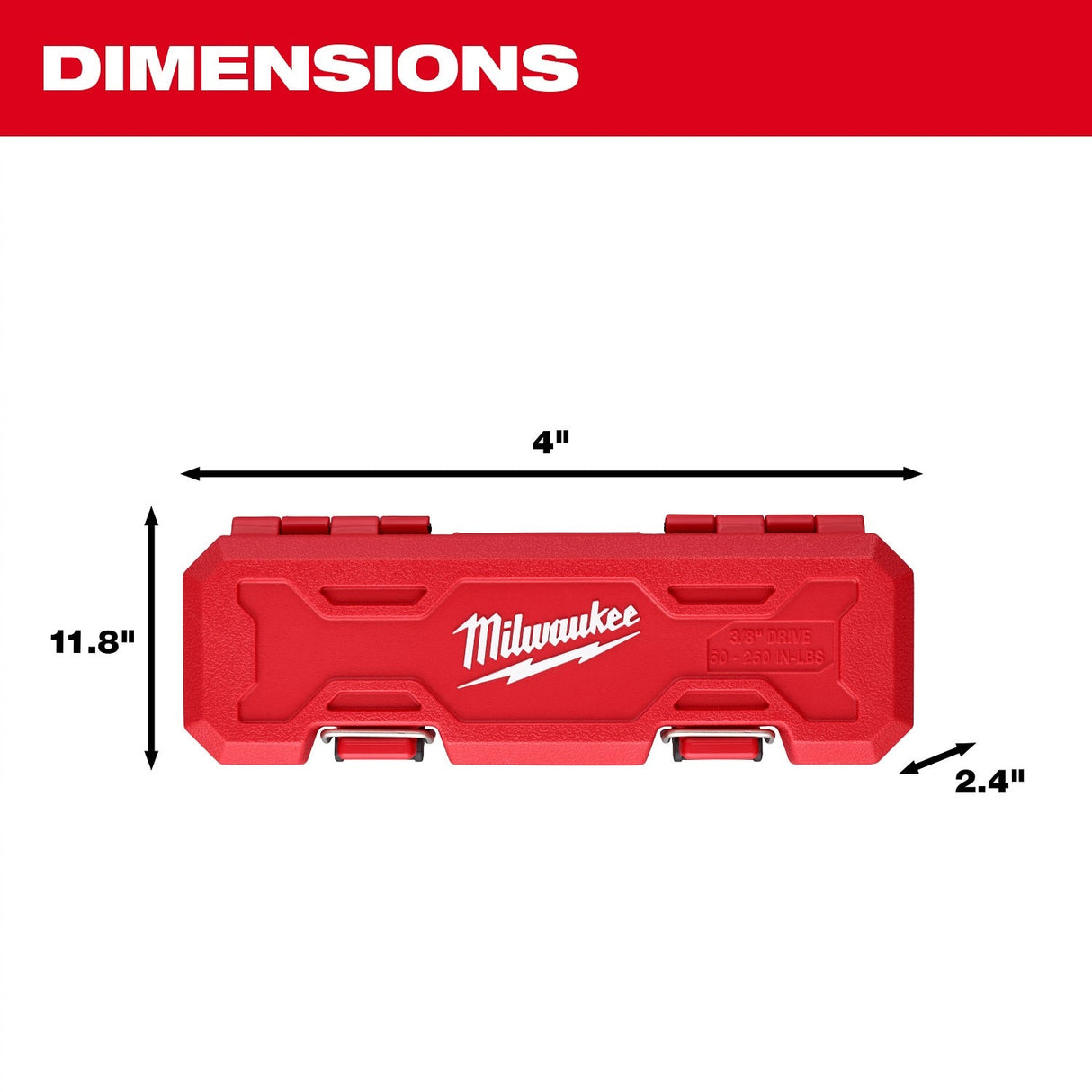 Milwaukee 48-22-9201 3/8 Inch Drive Click Torque Wrench with 50-250 in-lbf Range - 7
