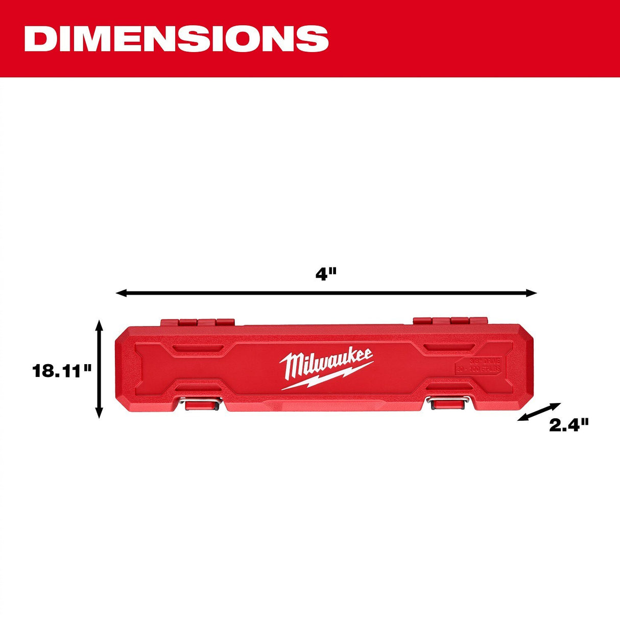 Milwaukee 48-22-9202 3/8 in. Drive Click Torque Wrench 20-100 ft-lbf ±3% Accuracy - 7
