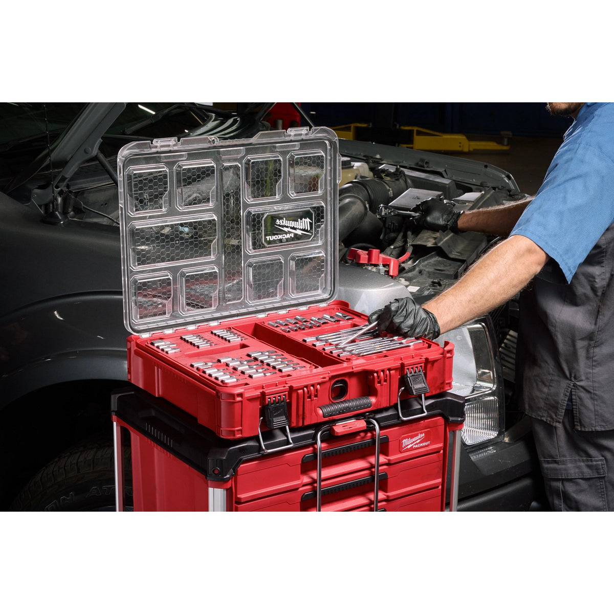 Milwaukee 48-22-9280 1/4"  3/8" 1/2" Drive Bit Socket Set with PACKOUT Organizer (106-Piece) - 8