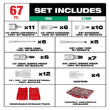 Milwaukee 48-22-9281 1/4" 3/8" and 1/2" Drive TORX Bit Socket Set with PACKOUT Low-Profile Organizer (67 Piece) - 2