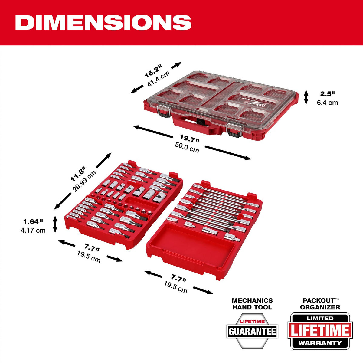 Milwaukee 48-22-9281 1/4" 3/8" and 1/2" Drive TORX Bit Socket Set with PACKOUT Low-Profile Organizer (67 Piece) - 8