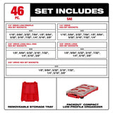 Milwaukee 48-22-9284 1/4" and 3/8" SAE Hex Bit Socket Set with Low-Profile Organizer (46 Piece) - 3