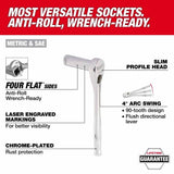 Milwaukee 48-22-9285 98pc 3/8" 6-Pt & 12-Pt Metric & SAE Ratchet & Socket Set w PACKOUT Organizer - 8