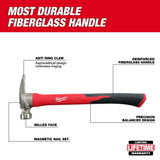 Milwaukee 48-22-9320 21oz Milled Face Poly/Fiberglass Handle Hammer - 2