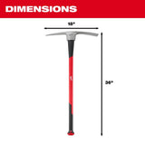 Milwaukee 48-22-9335 5 lb Pick Mattock with 36" Steel Reinforced Fiberglass Handle - 2