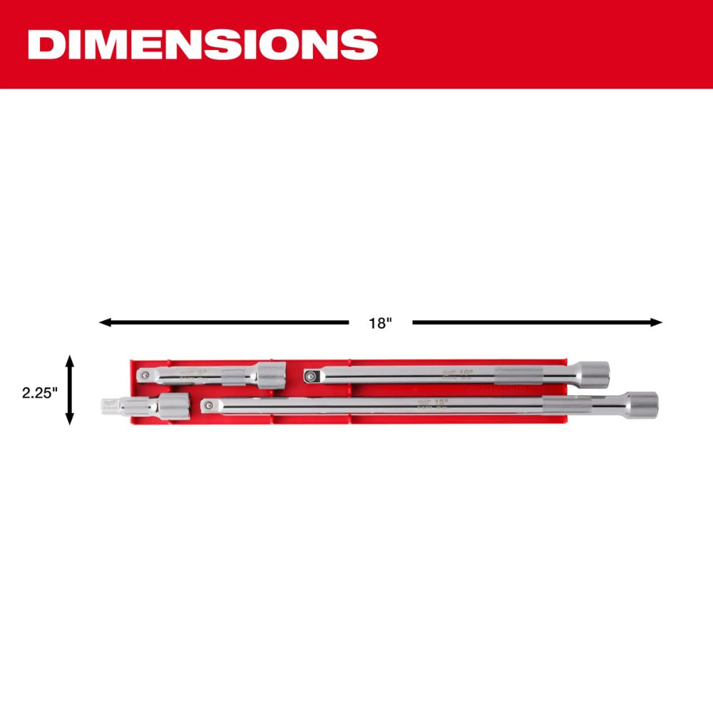 Milwaukee 48-22-9342 4pc 1/2 Drive Extension Set - 7