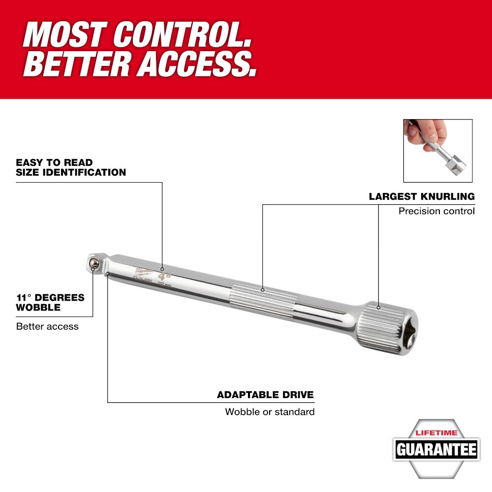 Milwaukee 48-22-9350 4pc 1/4" Drive Wobble Extension Set - 3