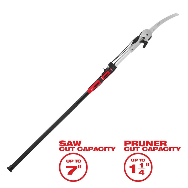 Milwaukee 48-22-9375 16' Pole Saw & Pruner – Telescoping Fiberglass & Aluminum Pole