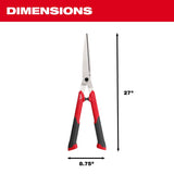 Milwaukee 48-22-9382 10" Stainless Steel Hedge Shears with Ergonomic Handles - 7