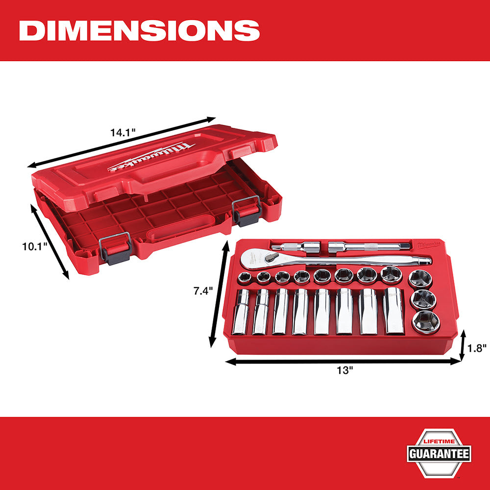 Milwaukee 48-22-9410 22 pc 1/2" Socket Wrench Set – SAE - 4