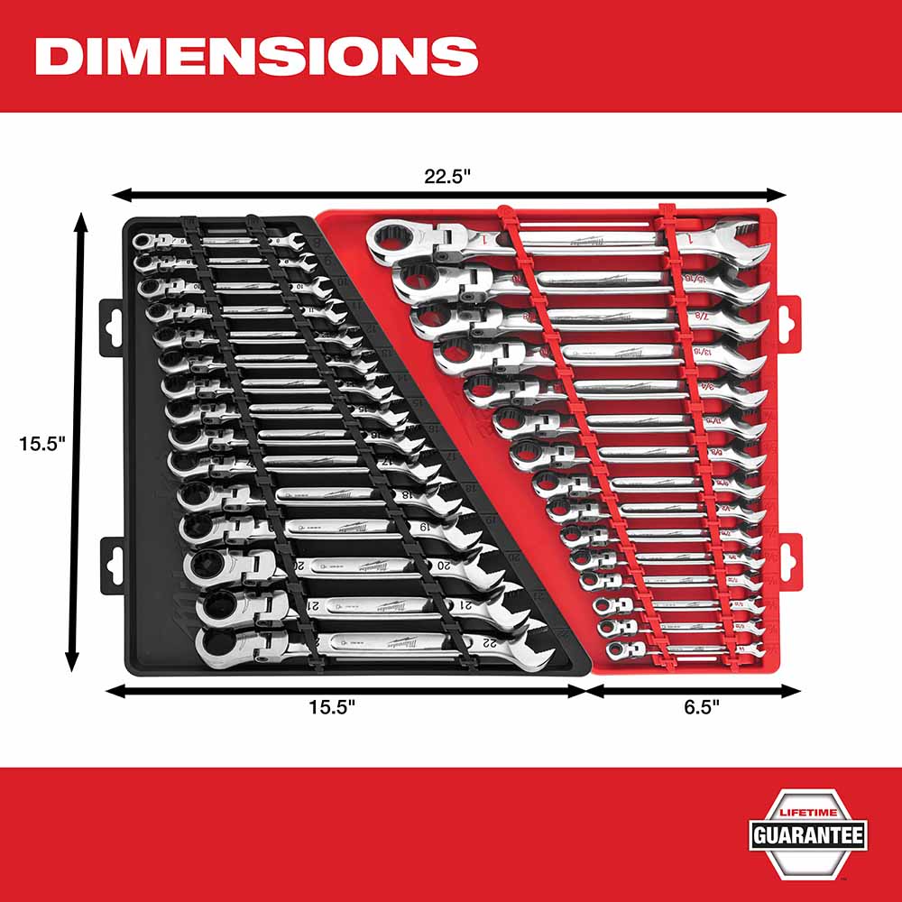 Milwaukee 48-22-9413 15pc Flex Head Ratcheting Wrench Set - SAE - 7