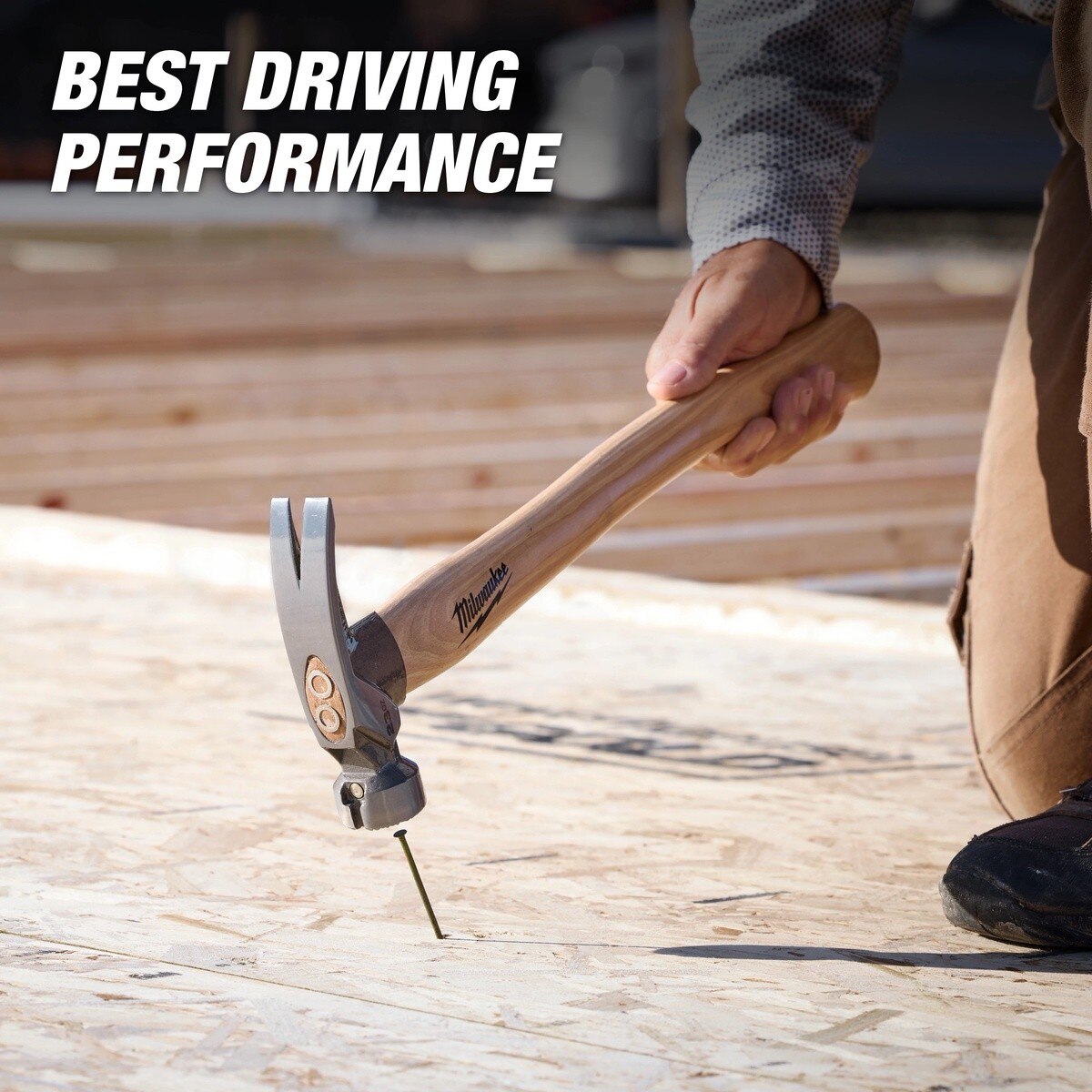 Milwaukee 48-22-9418 23 oz Milled Face Hickory Handle Framing Hammer - 5