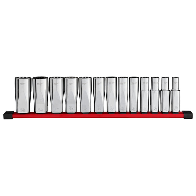 Milwaukee 48-22-9424 13pc 1/2” Drive 12-Point Deep Well SAE Socket Set