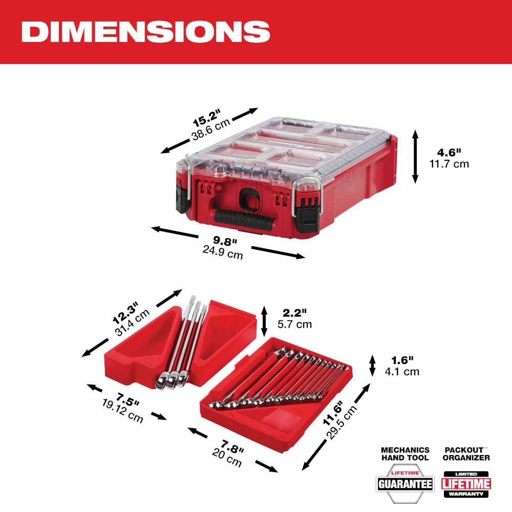 Milwaukee 48-22-9484 15pc SAE Combination Wrench Set with PACKOUT Compact Organizer - 4