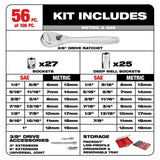 Milwaukee  48-22-9486 1/4" & 3/8”  106pc Ratchet and Socket Set in PACKOUT - SAE & Metric - 5