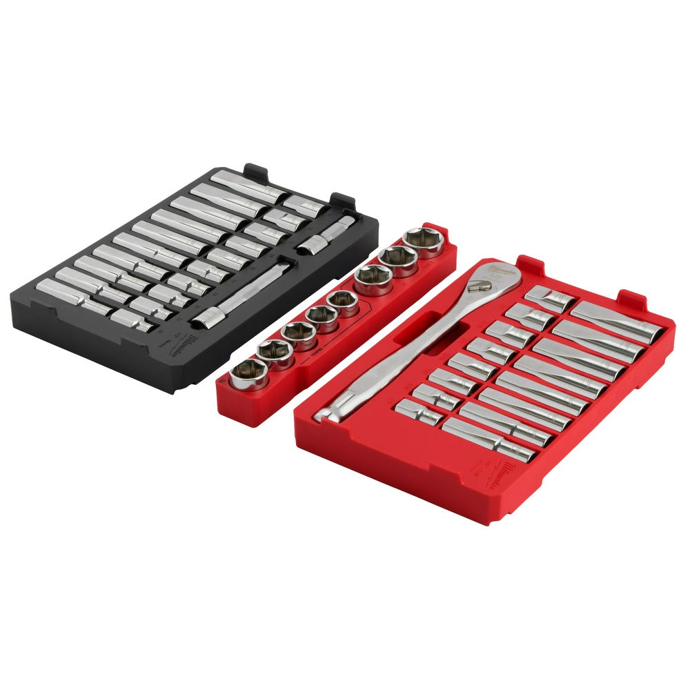 Milwaukee 48-22-9487 47PC 1/2" Drive Ratchet & Socket Set with PACKOUT Organizer - 10