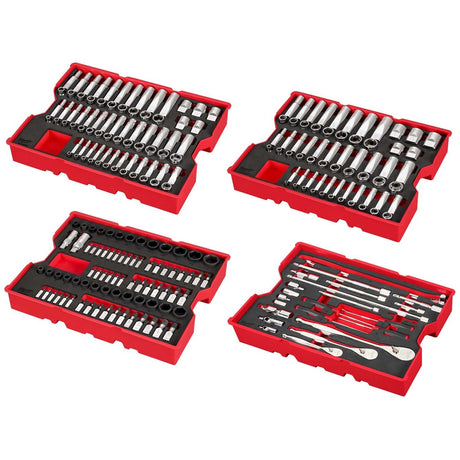 Milwaukee 48-22-9490 242pc. 1/4”, 3/8”, & 1/2” Drive Metric & SAE Ratchet & Socket Set