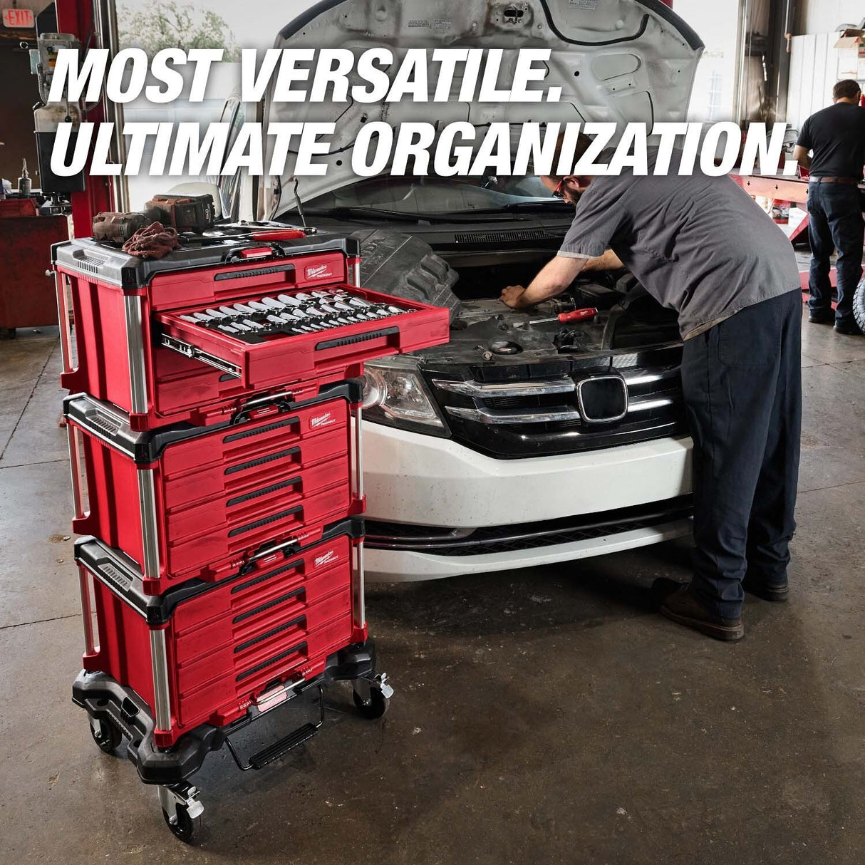 Milwaukee 48-22-9491 242pc. 1/4”, 3/8”, & 1/2” Drive Metric & SAE Ratchet/Socket Set w/ Tool Box - 10