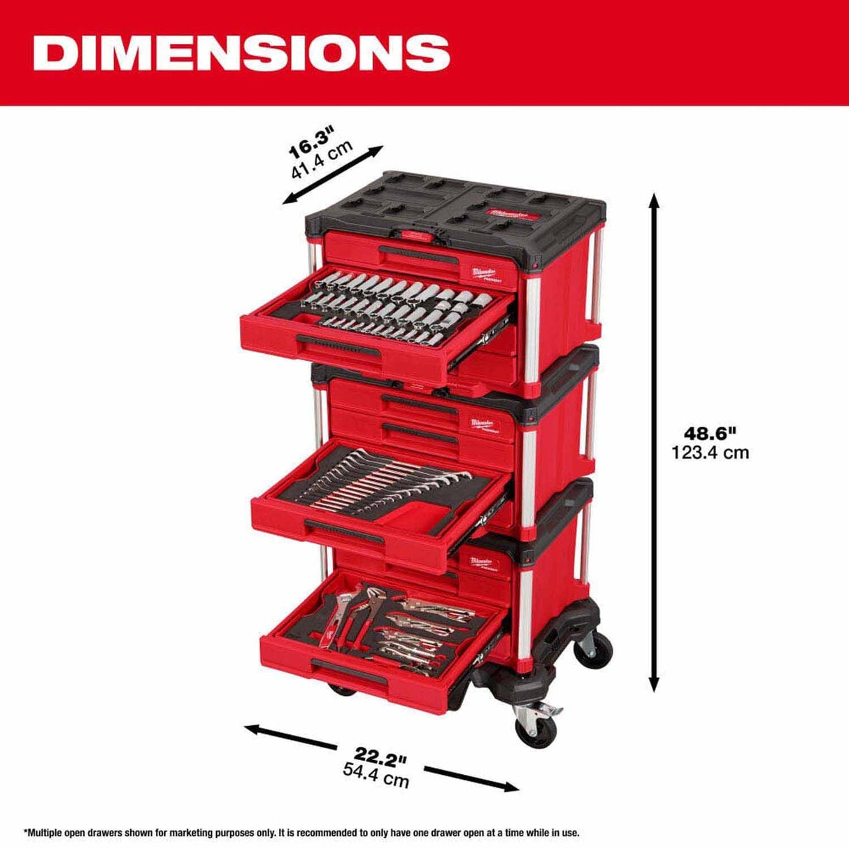Milwaukee 48-22-9495 366pc. Master Mechanics Hand Tool Set with PACKOUT Drawers and Dolly - 3