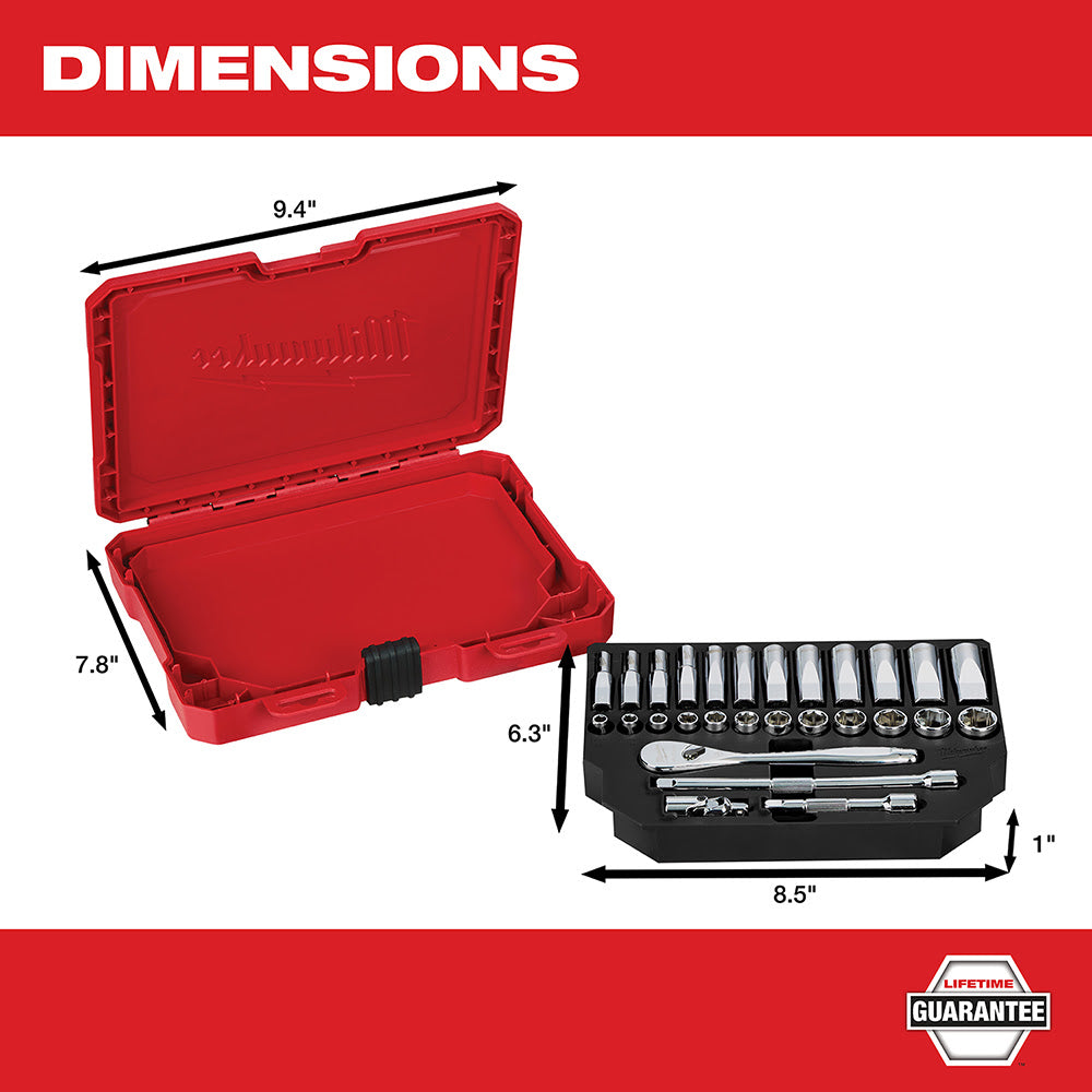 Milwaukee 48-22-9504 1/4" Drive 28 Piece Ratchet & Socket Set - Metric - 4