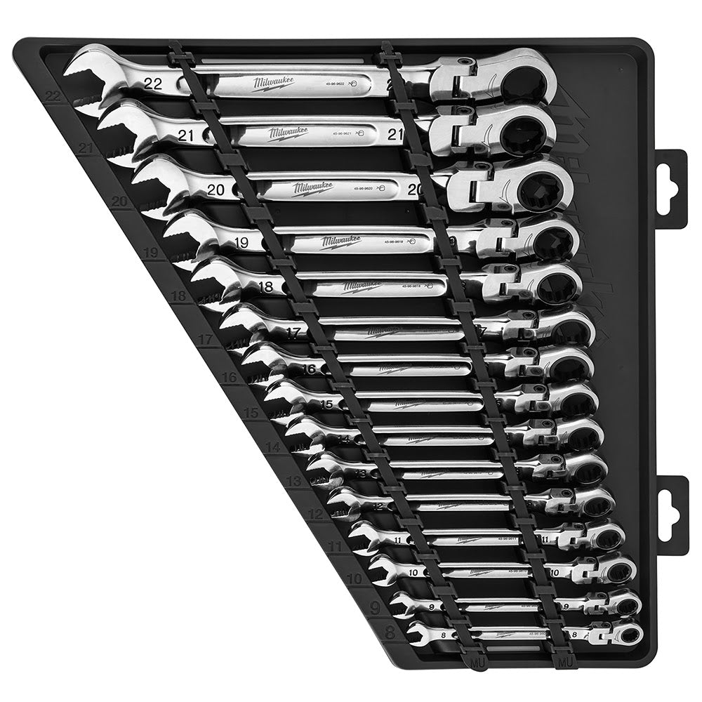 Milwaukee 48-22-9513 15pc Flex Head Ratcheting Wrench Set - Metric