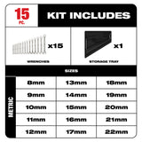 Milwaukee 48-22-9515 15 Piece Combination Wrench Set - Metric - 2