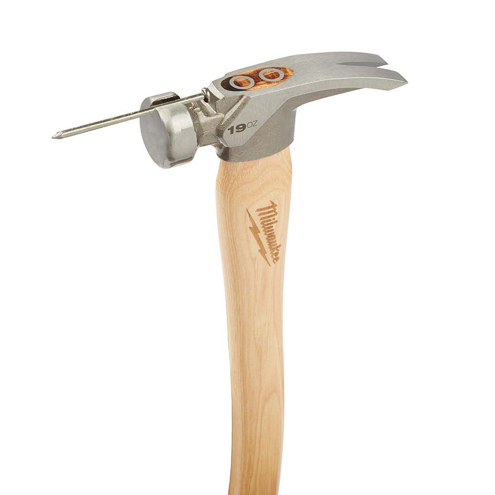 Milwaukee 48-22-9519 Smooth Face Hickory Wood Framing Hammer, 19 oz - 2