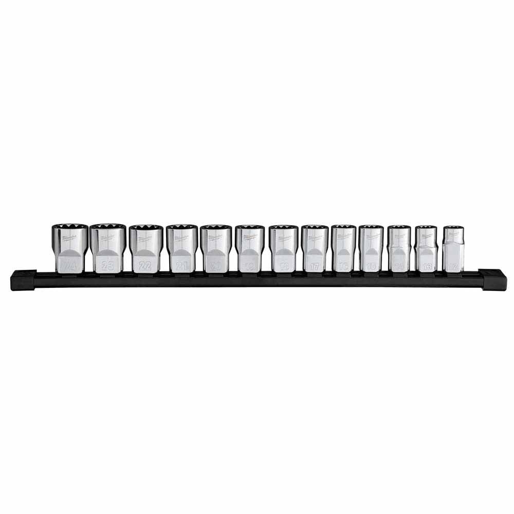 Milwaukee 48-22-9522 13pc 1/2” Drive 12-Point Metric Socket Set