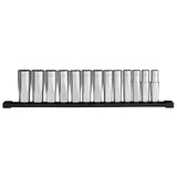 Milwaukee 48-22-9524 13pc 1/2” Drive 12-Point Deep Well Metric Socket Set