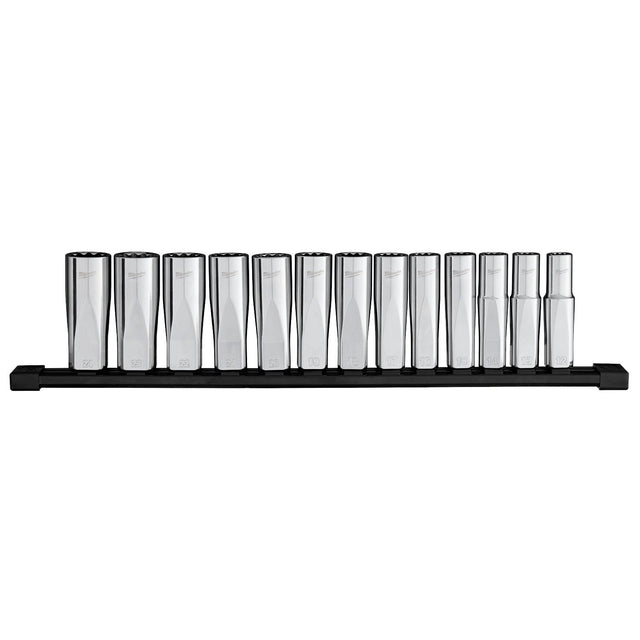 Milwaukee 48-22-9524 13pc 1/2” Drive 12-Point Deep Well Metric Socket Set