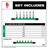 Milwaukee 48-22-9530 6pc 1/4" Drive TORX Bit Socket Set - 2