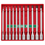 Milwaukee 48-22-9534 1/4 and 3/8 Inch Drive Long TORX Bit Socket Set with FOUR FLAT Sides (11 Piece)