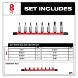 Milwaukee 48-22-9542 8pc 3/8" Drive Hex Bit Socket Set - SAE - 2