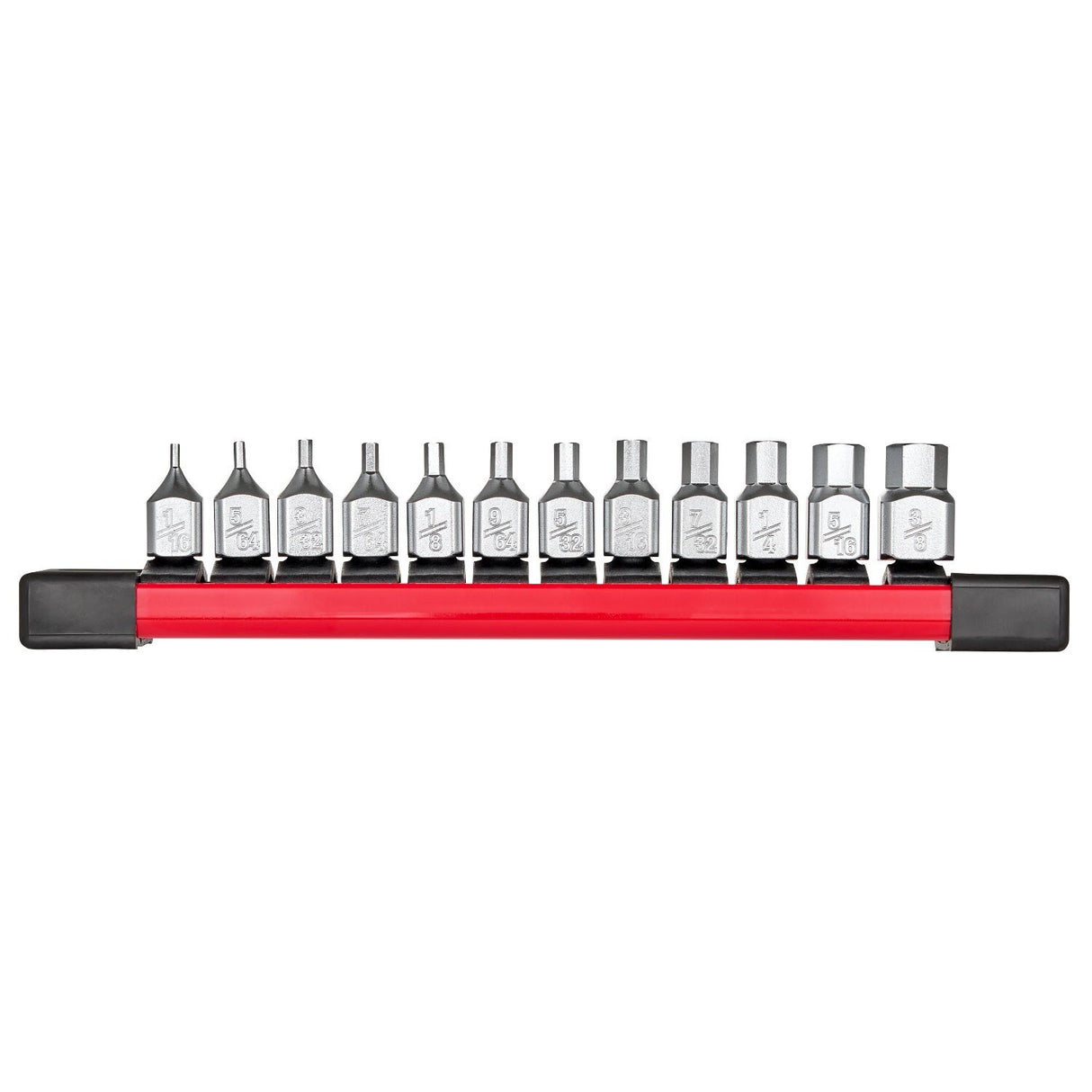 Milwaukee 48-22-9544 1/4 in. Low-Profile SAE Hex Bit Socket Set with FOUR FLAT Sides (12 Piece)