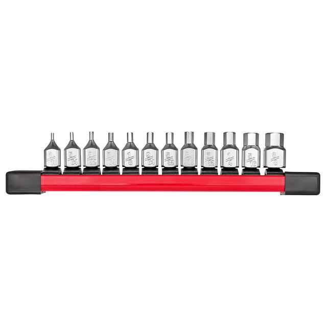 Milwaukee 48-22-9544 1/4 in. Low-Profile SAE Hex Bit Socket Set with FOUR FLAT Sides (12 Piece)