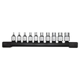 Milwaukee 48-22-9545 Low-Profile Metric Hex Bit Socket Set with Anti-Roll Wrench-Ready Sides (10 Piece)