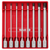 Milwaukee 48-22-9546 3/8 in. Drive SAE Long Hex Bit Socket Set with FOUR FLAT Sides, 6 in. Long Reach (8 Piece)