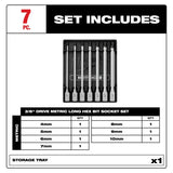 Milwaukee 48-22-9547 Metric Long Hex Bit Socket Set for 3/8 in. Drive (7 Piece) - 2
